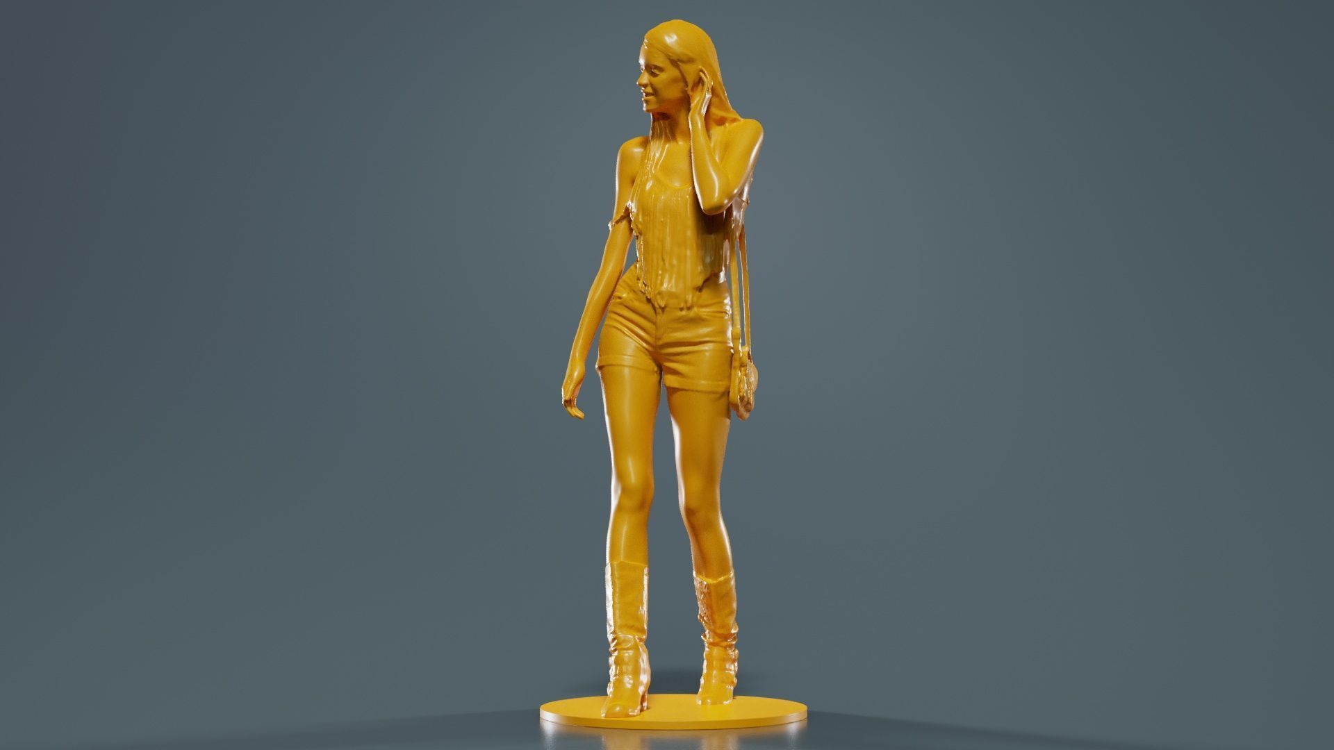Woman Walking with Purse 1 3D print model_2