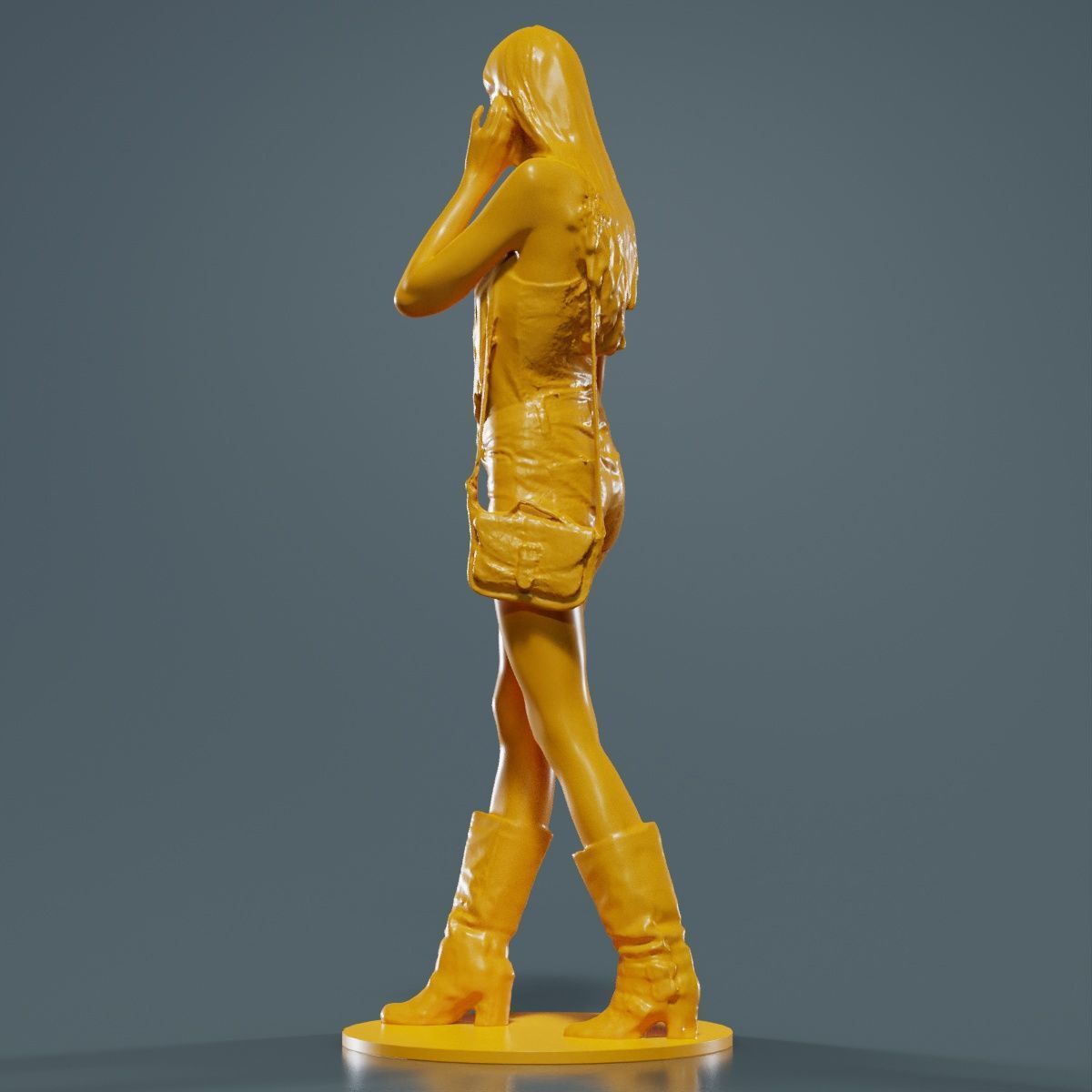 Woman Walking with Purse 1 3D print model_14