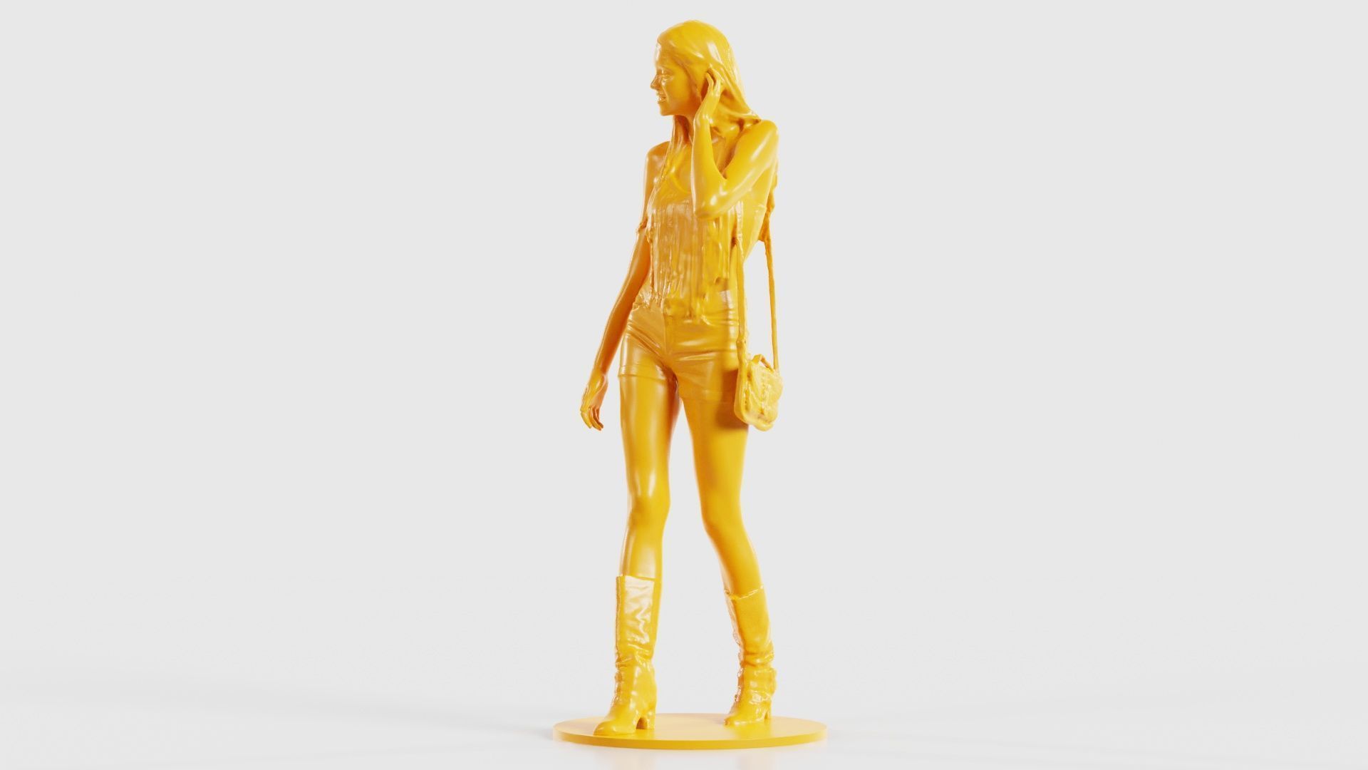 Woman Walking with Purse 1 3D print model_27