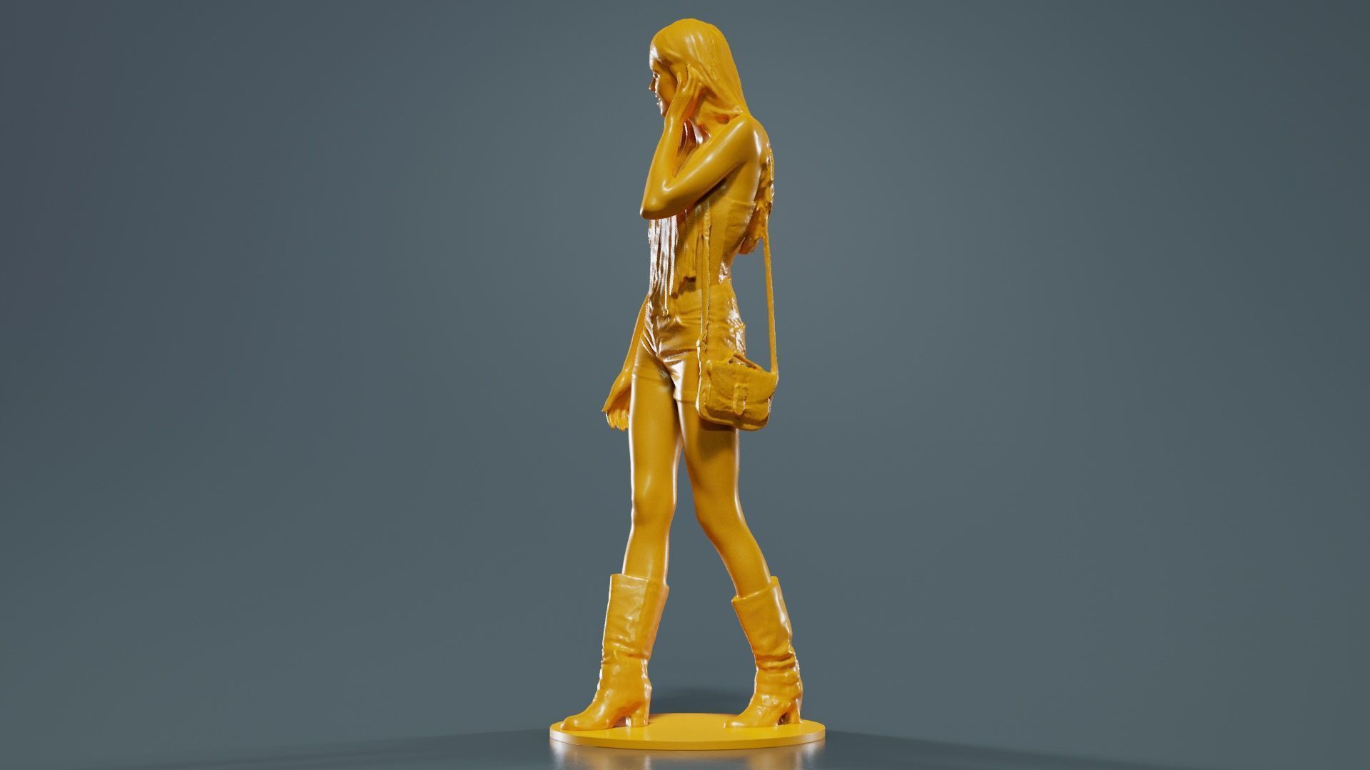 Woman Walking with Purse 1 3D print model_5