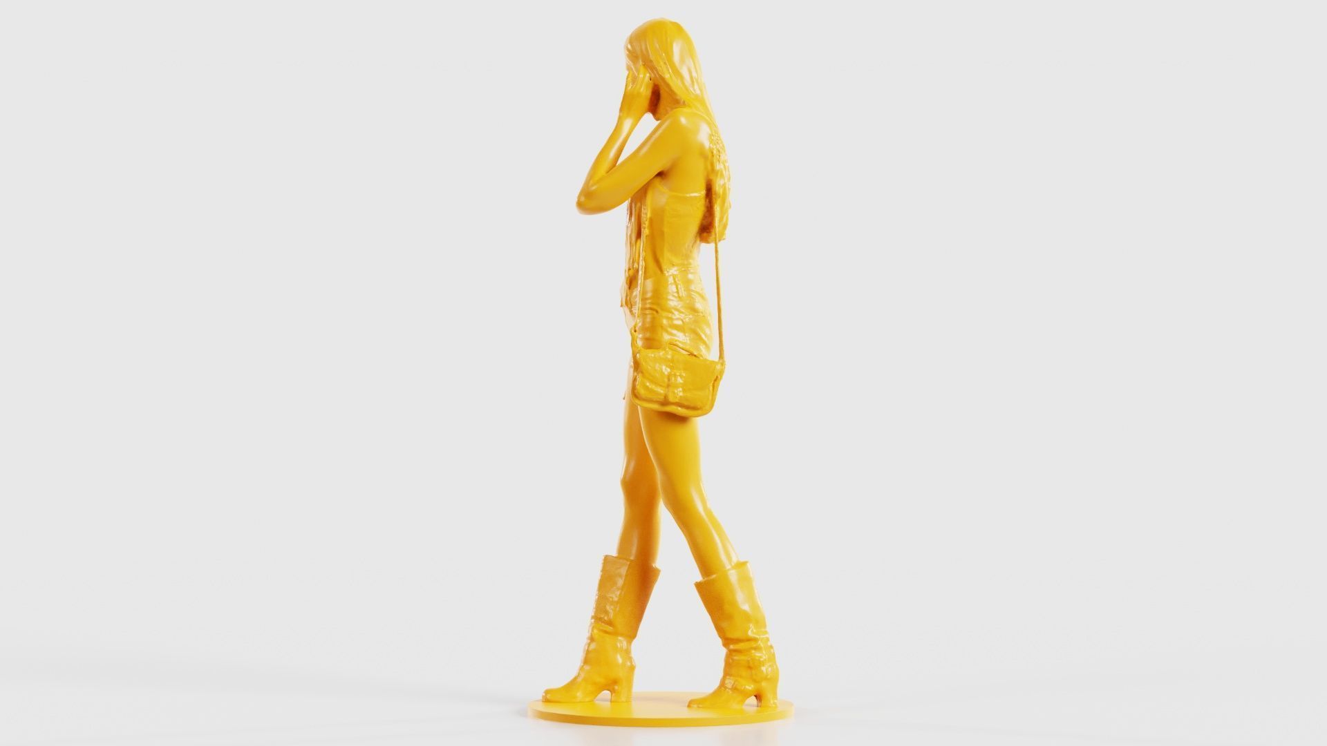 Woman Walking with Purse 1 3D print model_25