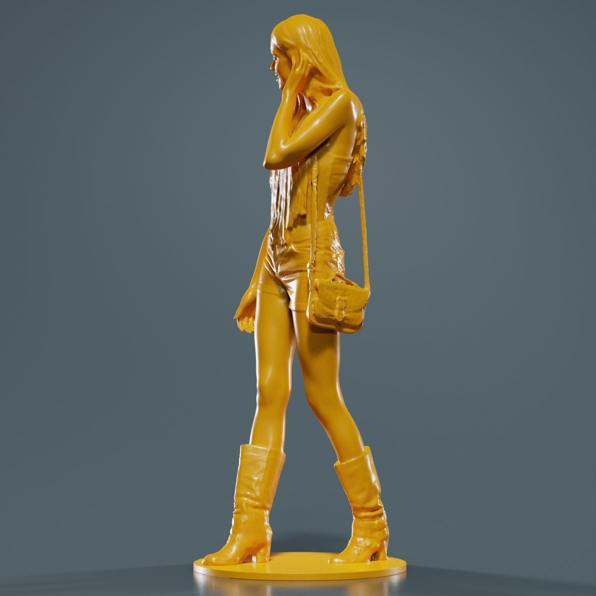 Woman Walking with Purse 1 3D print model_15