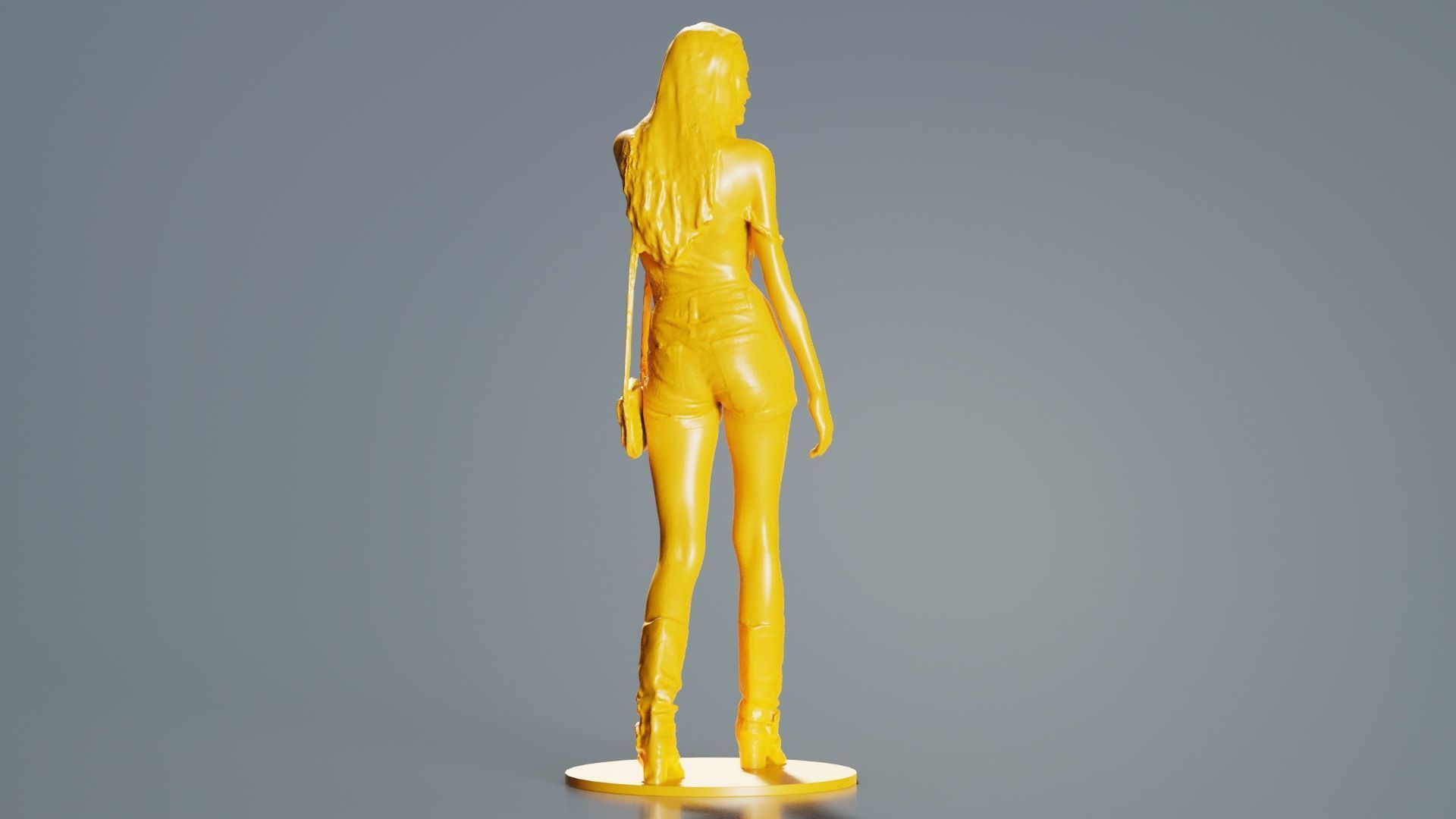 Woman Walking with Purse 1 3D print model_1