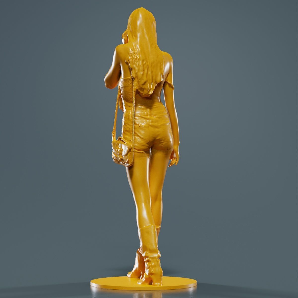 Woman Walking with Purse 1 3D print model_13