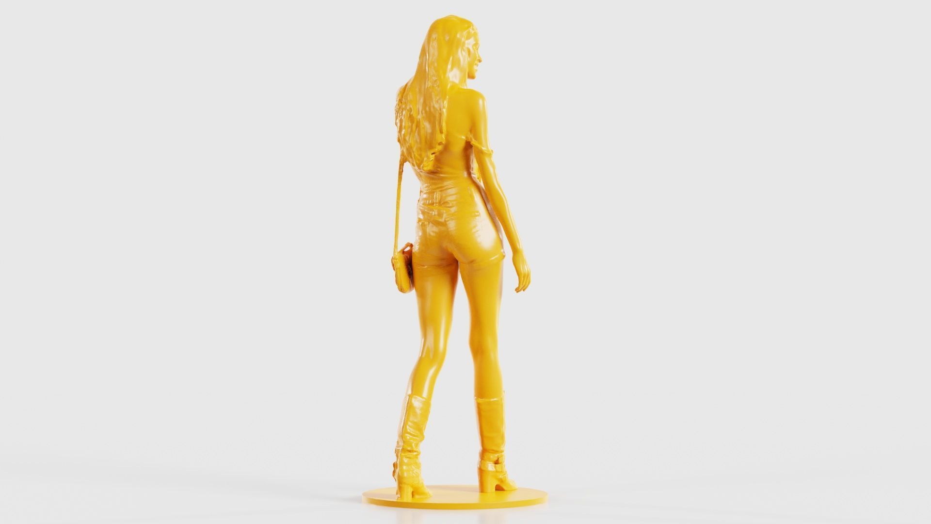 Woman Walking with Purse 1 3D print model_21