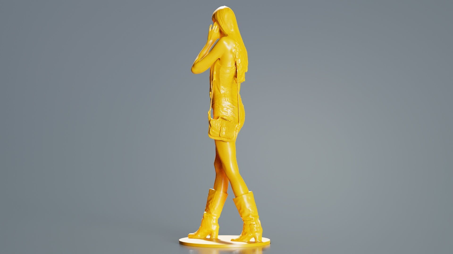 Woman Walking with Purse 1 3D print model_8