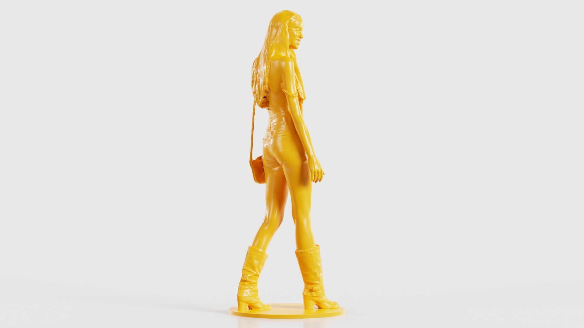 Woman Walking with Purse 1 3D print model_20
