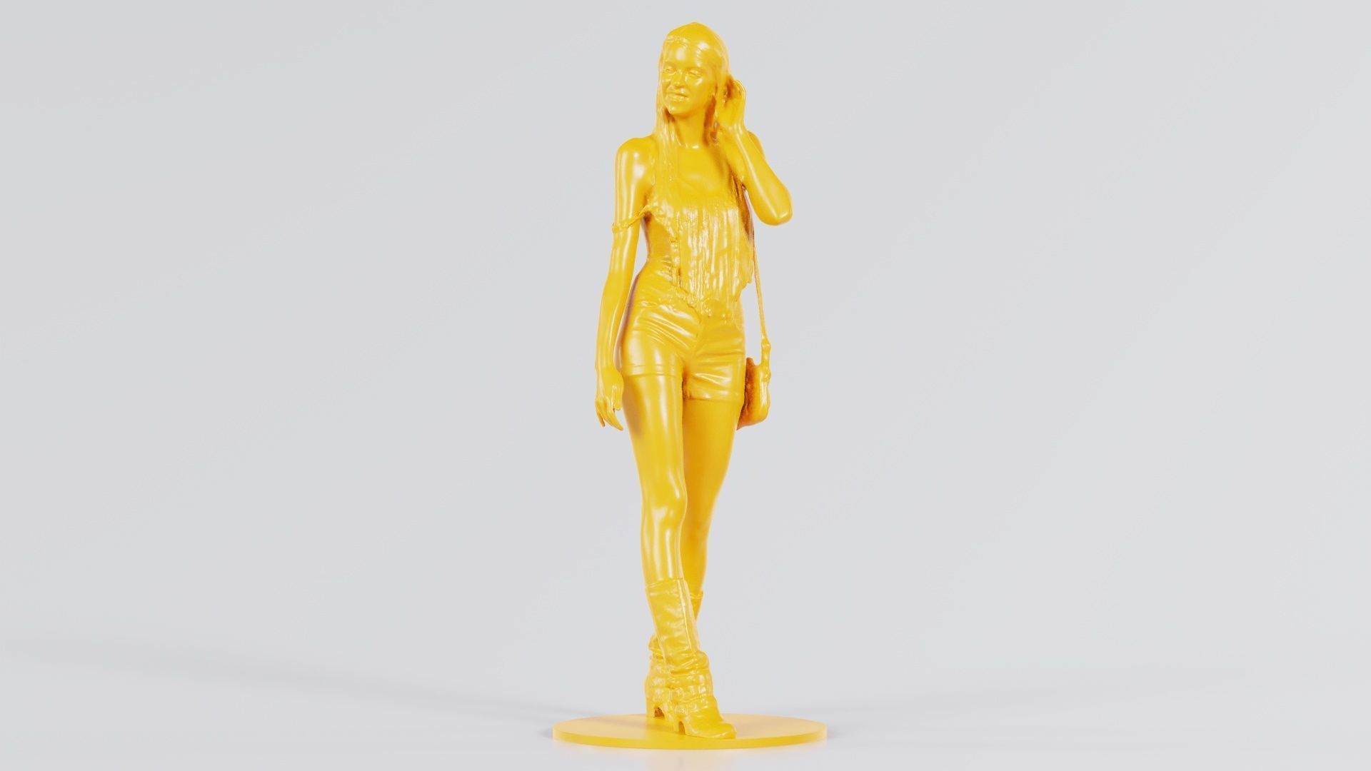 Woman Walking with Purse 1 3D print model_3