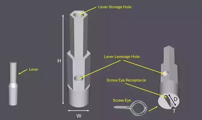 Screw Eye Installation Tool 3D print model Screw Eye Installation Tool 3D print model