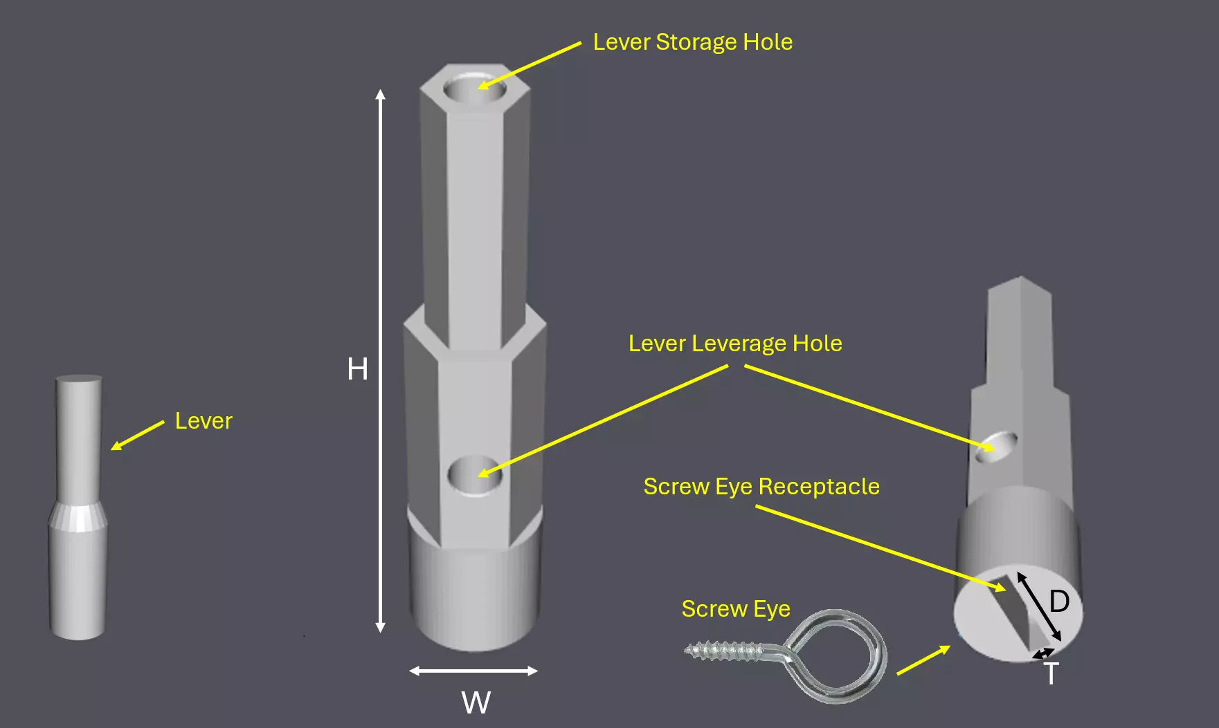Screw Eye Installation Tool 3D print model_0