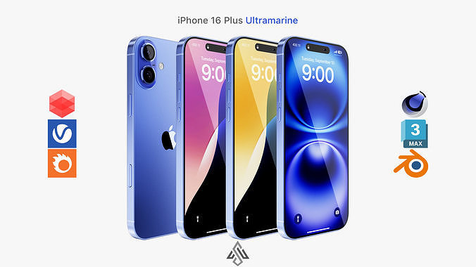 Apple iPhone 16 Plus Ultramarine 3D model