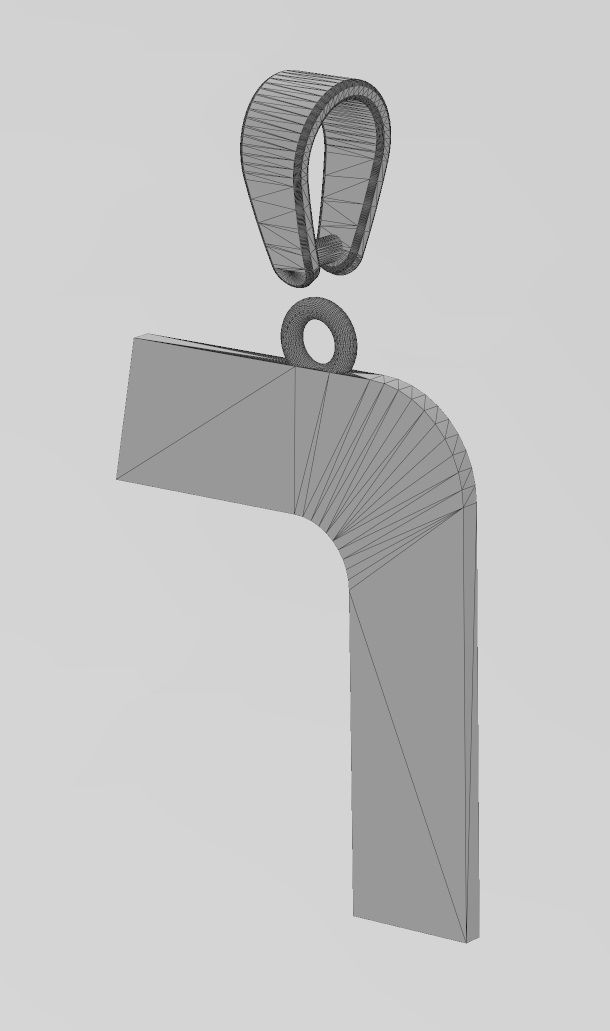 Resh jewish hebrew initials alphabet pendant charm bail 3D print model_15