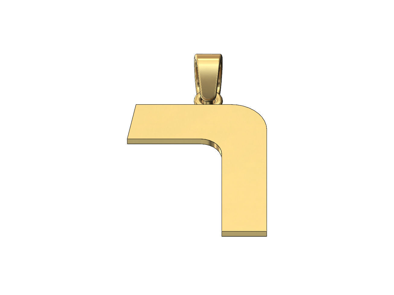Resh jewish hebrew initials alphabet pendant charm bail 3D print model_2