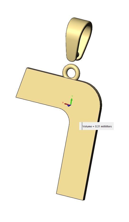 Resh jewish hebrew initials alphabet pendant charm bail 3D print model_17