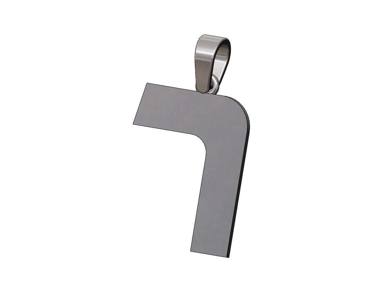 Resh jewish hebrew initials alphabet pendant charm bail 3D print model_13