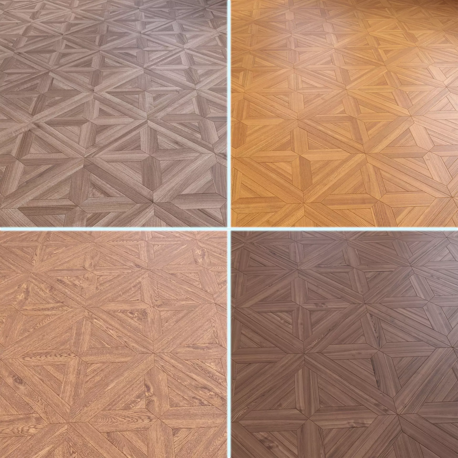 Parquet - Laminate - Wooden floor 4 in 1 Low-poly 3D model_0