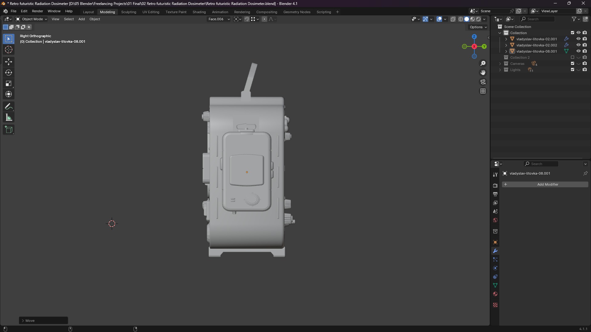 Retro Futuristic Radiation Dosimeter 3D model_8