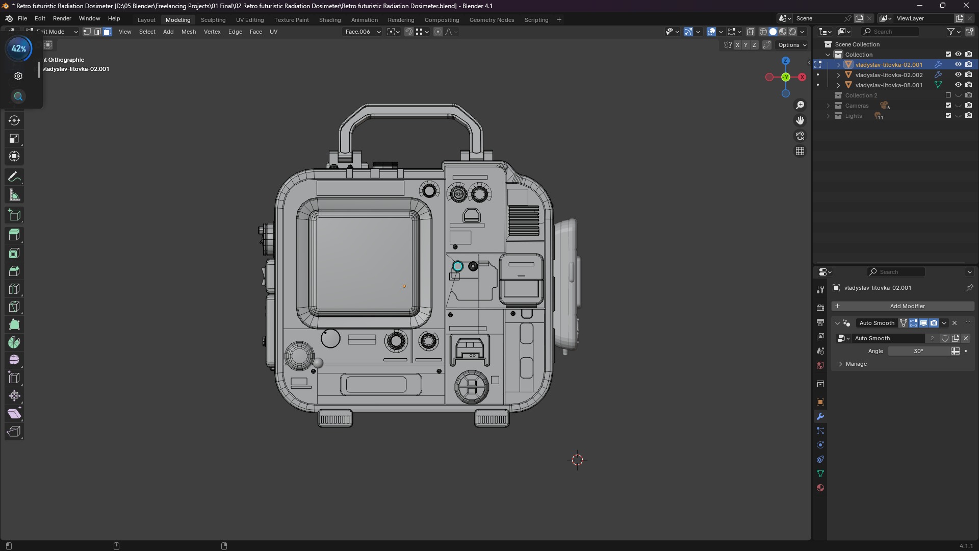 Retro Futuristic Radiation Dosimeter 3D model_13