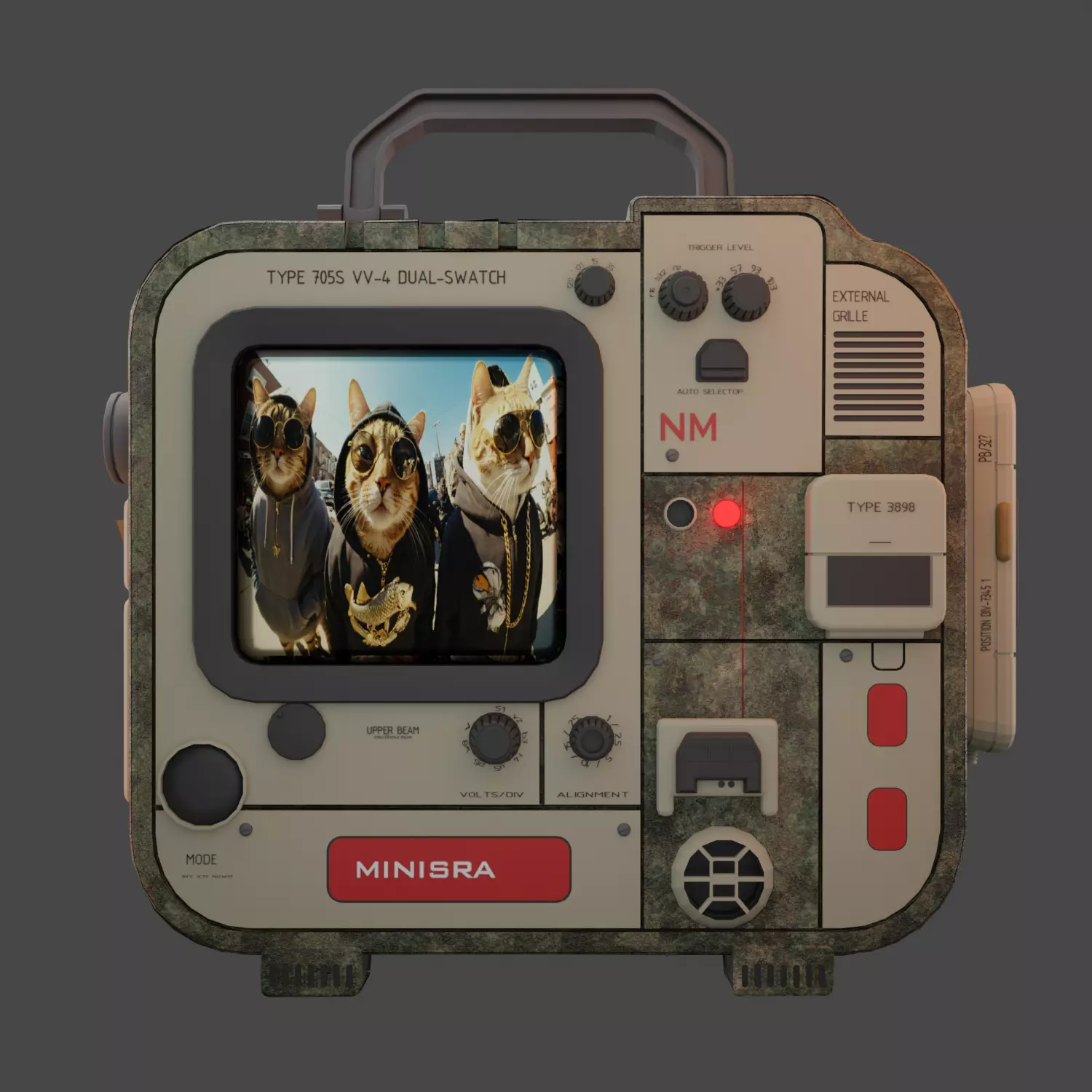 Retro Futuristic Radiation Dosimeter 3D model_0