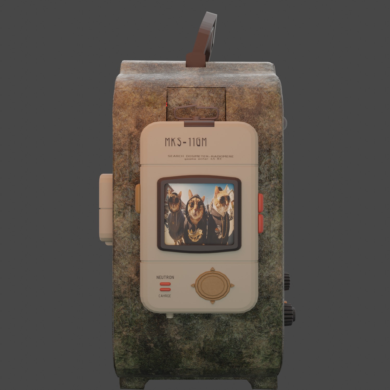 Retro Futuristic Radiation Dosimeter 3D model_2