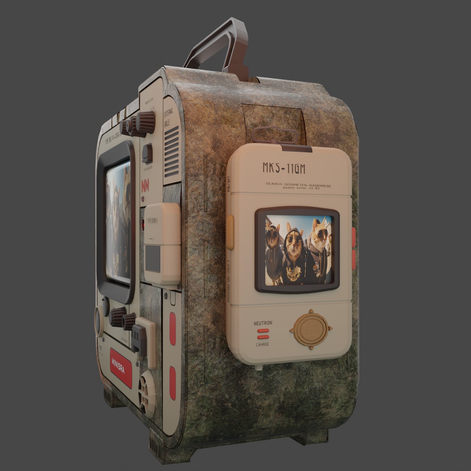 Retro Futuristic Radiation Dosimeter 3D model_5