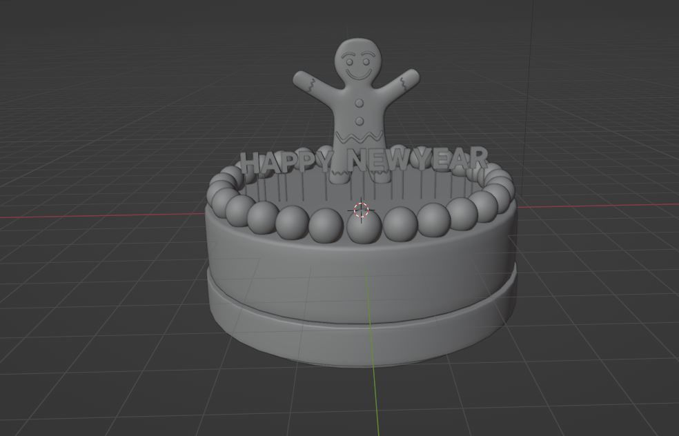 happy new year cake 3D model_10
