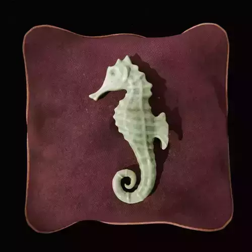 Jade Seahorse with Pillow