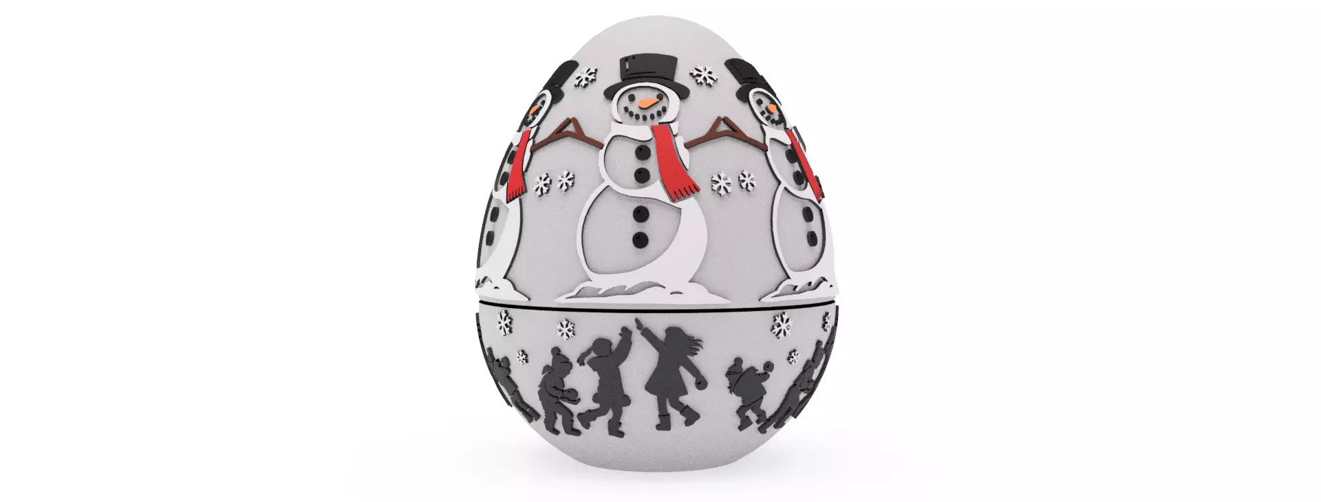 Jacky Frosts Snow Fight Egg Embossed and Debossed 3D print model_0