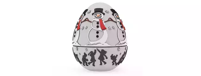 Jacky Frosts Snow Fight Egg Embossed and Debossed 3D print model Jacky Frosts Snow Fight Egg Embossed and Debossed 3D print model