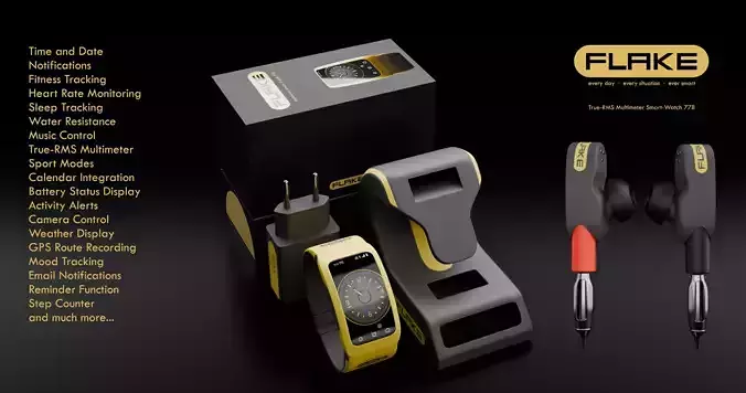 Flake 778 True-RMS Multimeter Smartwatch 3D model