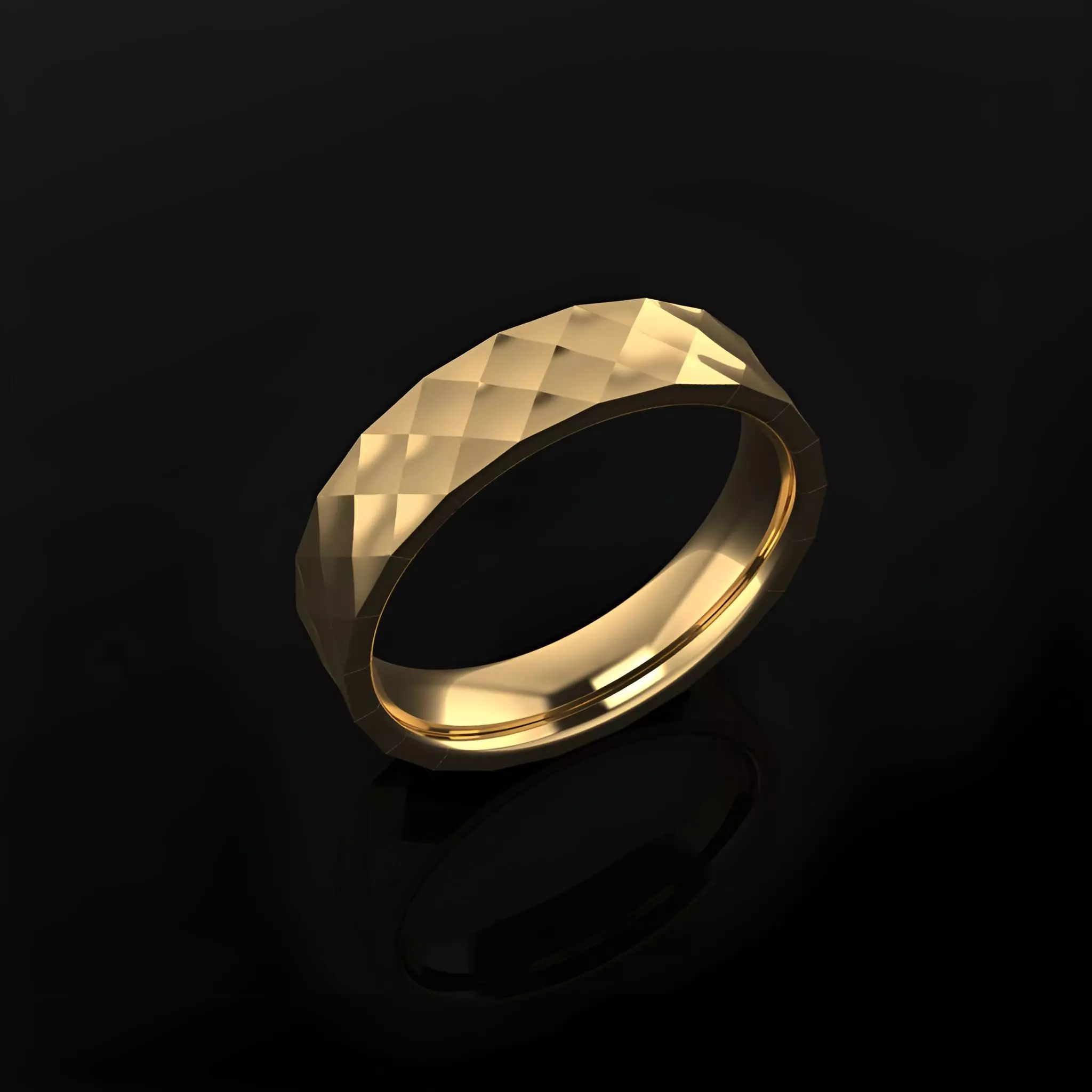 Wedding Band Hammered 3D print model_0