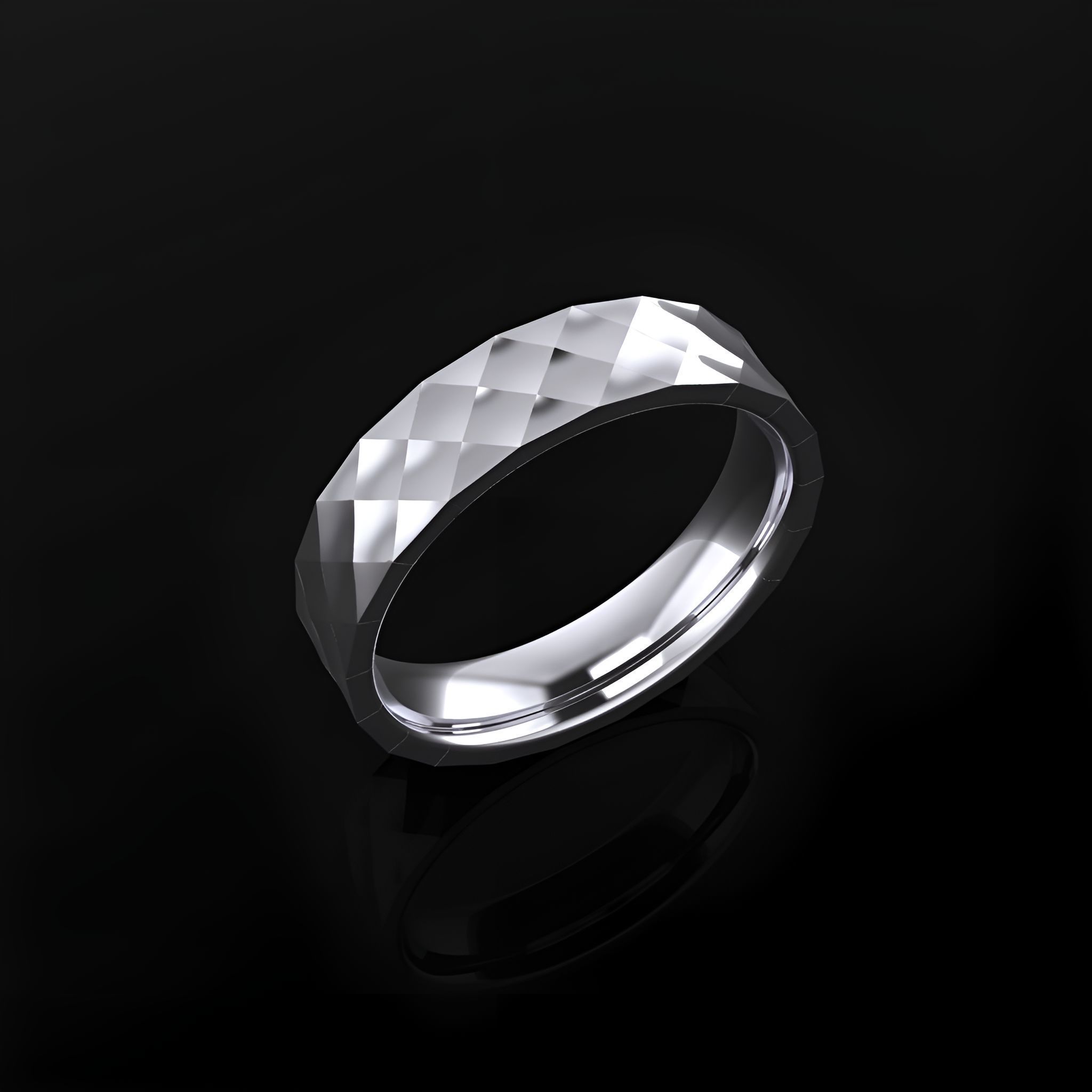 Wedding Band Hammered 3D print model_1