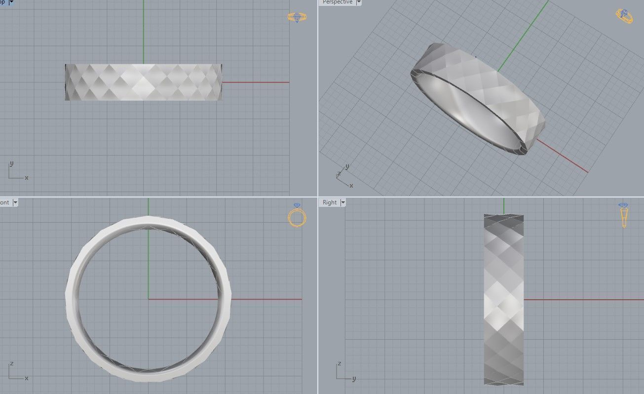 Wedding Band Hammered 3D print model_5