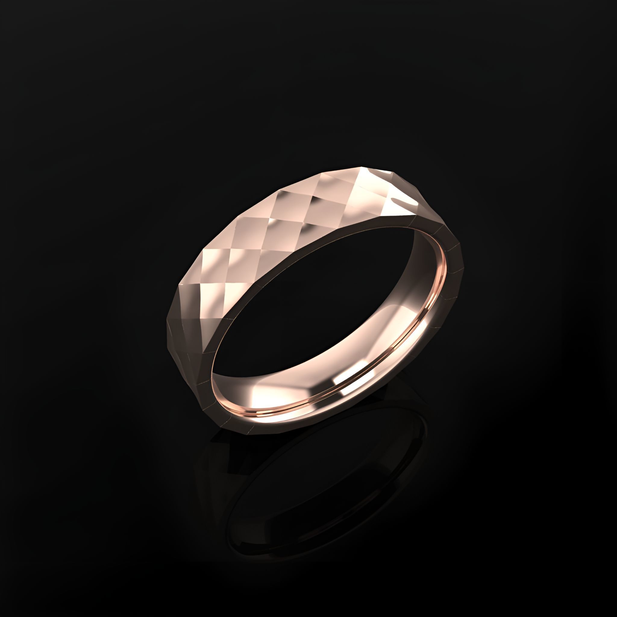 Wedding Band Hammered 3D print model_2