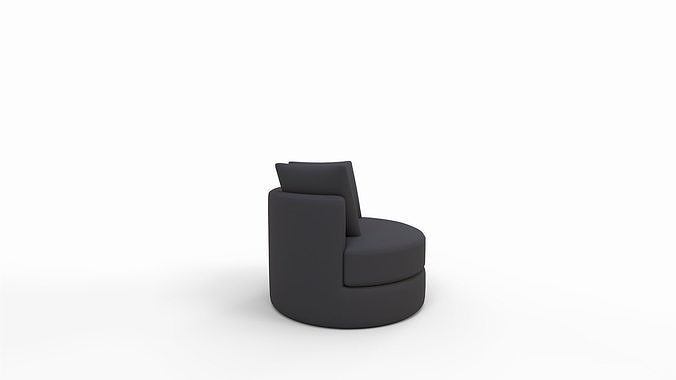 Balboa Upholstered Swivel Armchair 3D model 4