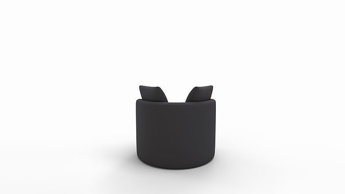 Balboa Upholstered Swivel Armchair 3D model 2