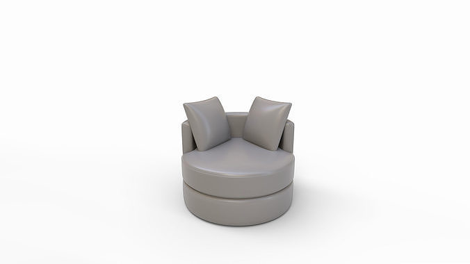 Balboa Upholstered Swivel Armchair 3D model 3