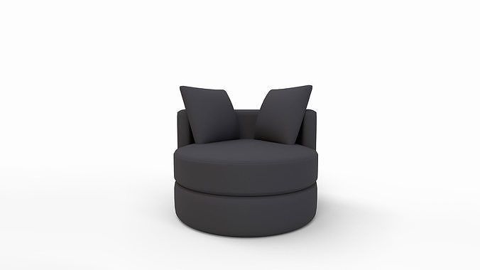Balboa Upholstered Swivel Armchair 3D model 5