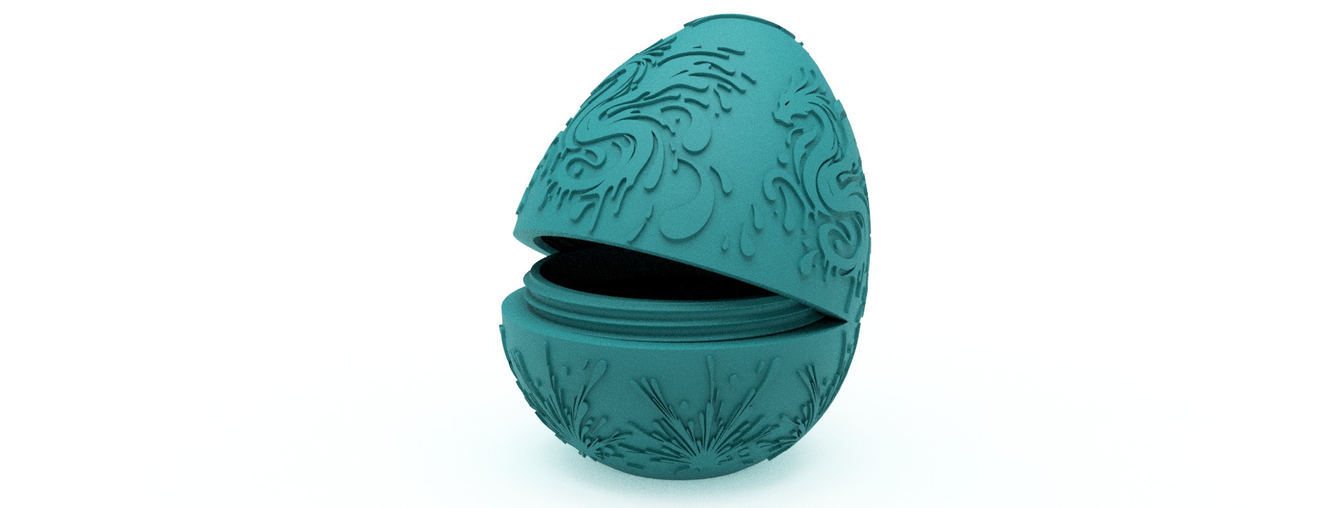 Artistic Dragon Egg Embossed and Debossed 3D print model_4