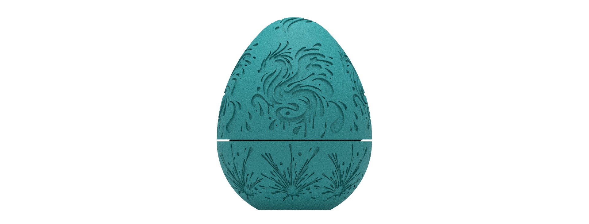 Artistic Dragon Egg Embossed and Debossed 3D print model_1