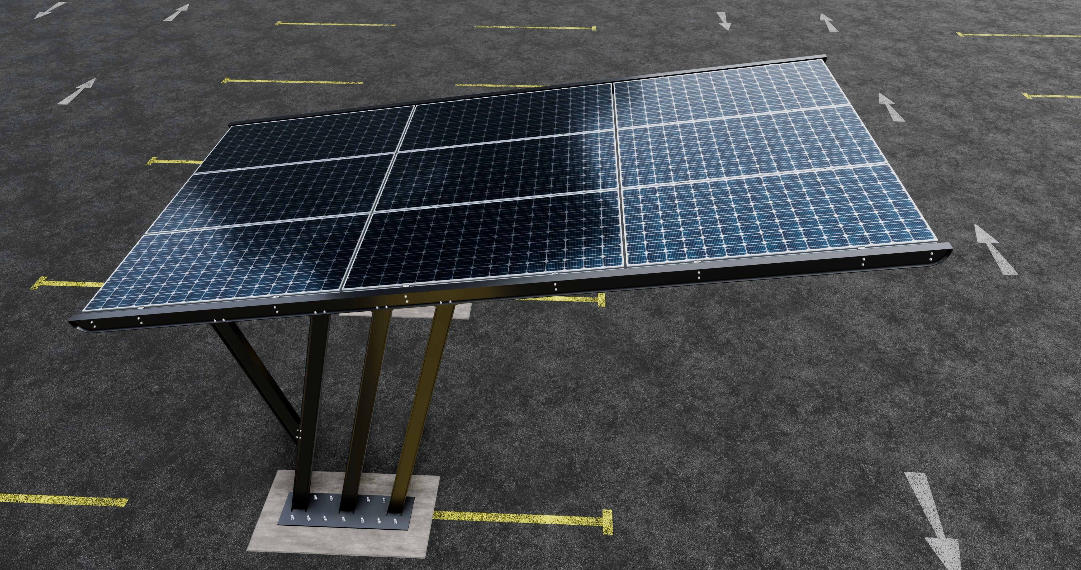 TRIPLE L TYPE MODERN SOLAR CARPORT TYPE-14 3D model_6