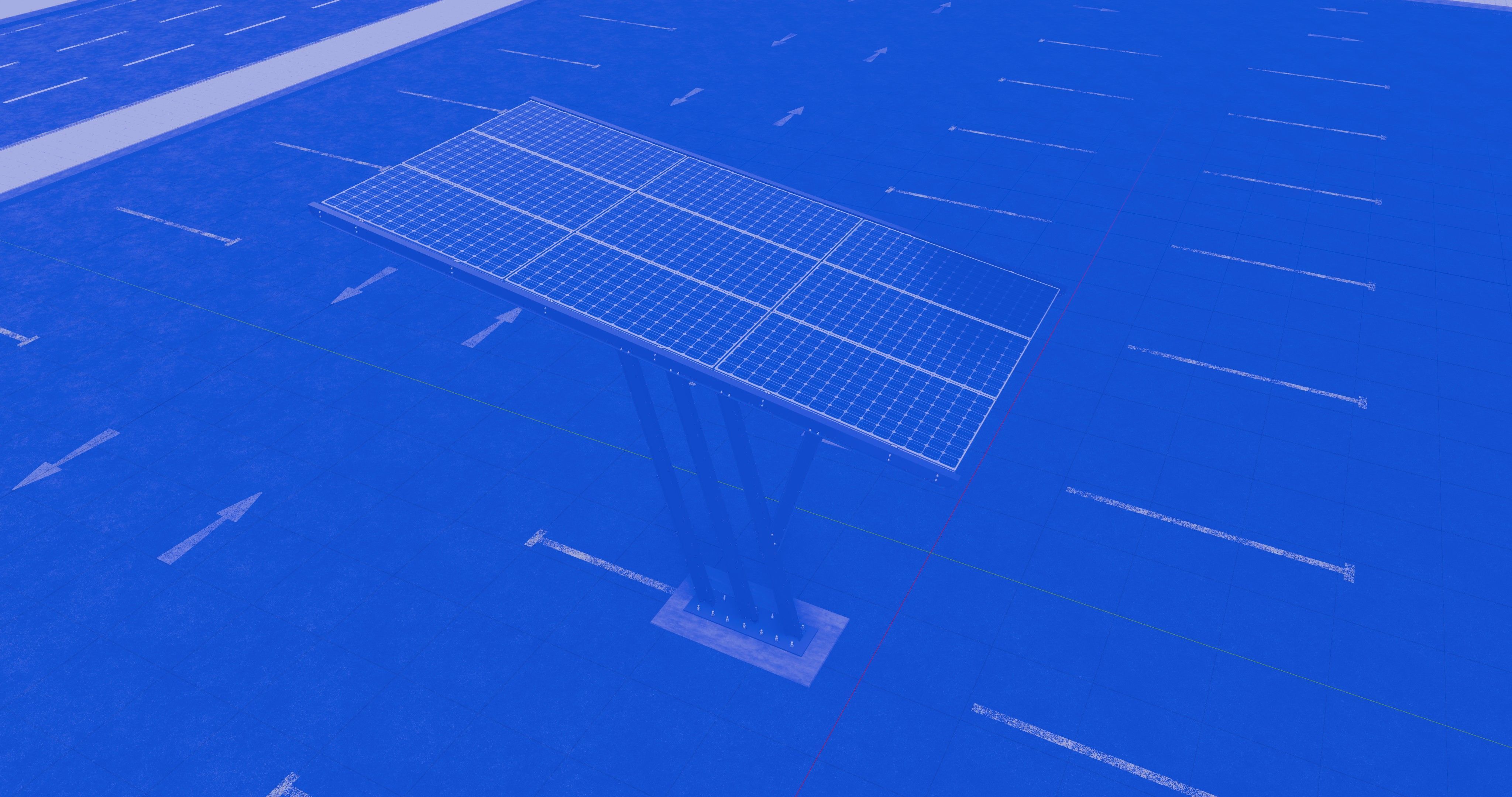 TRIPLE L TYPE MODERN SOLAR CARPORT TYPE-14 3D model_17