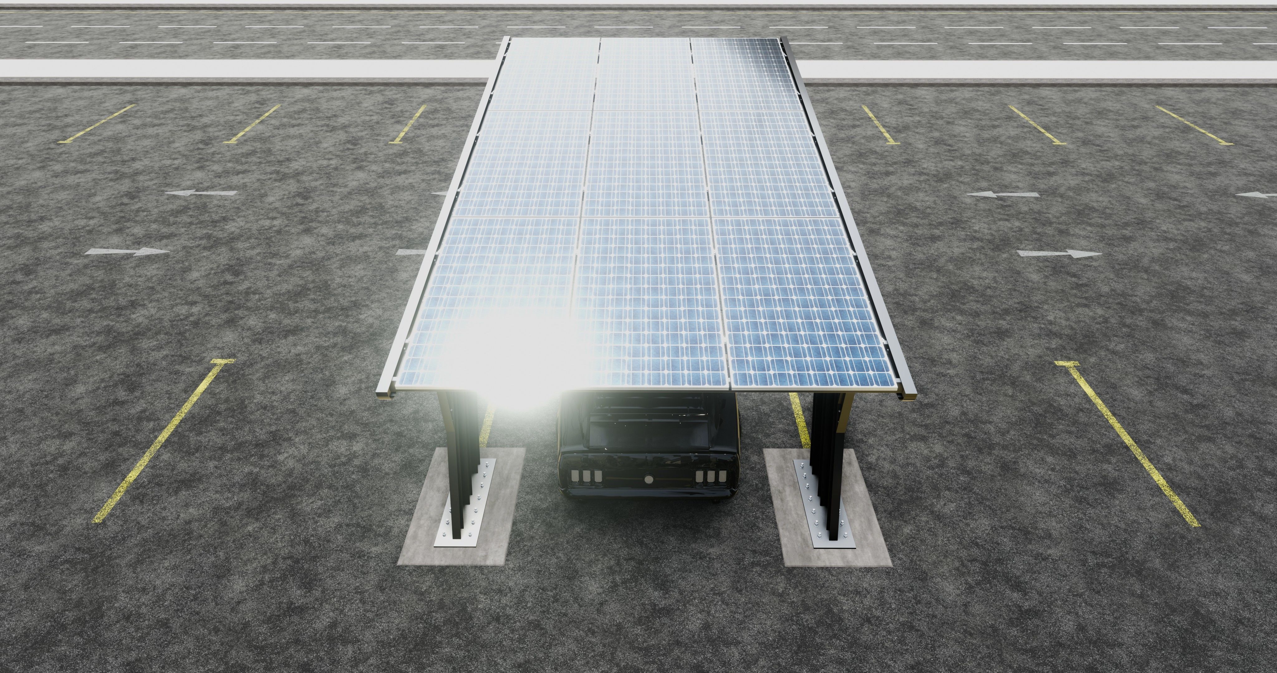 TRIPLE L TYPE MODERN SOLAR CARPORT TYPE-14 3D model_15