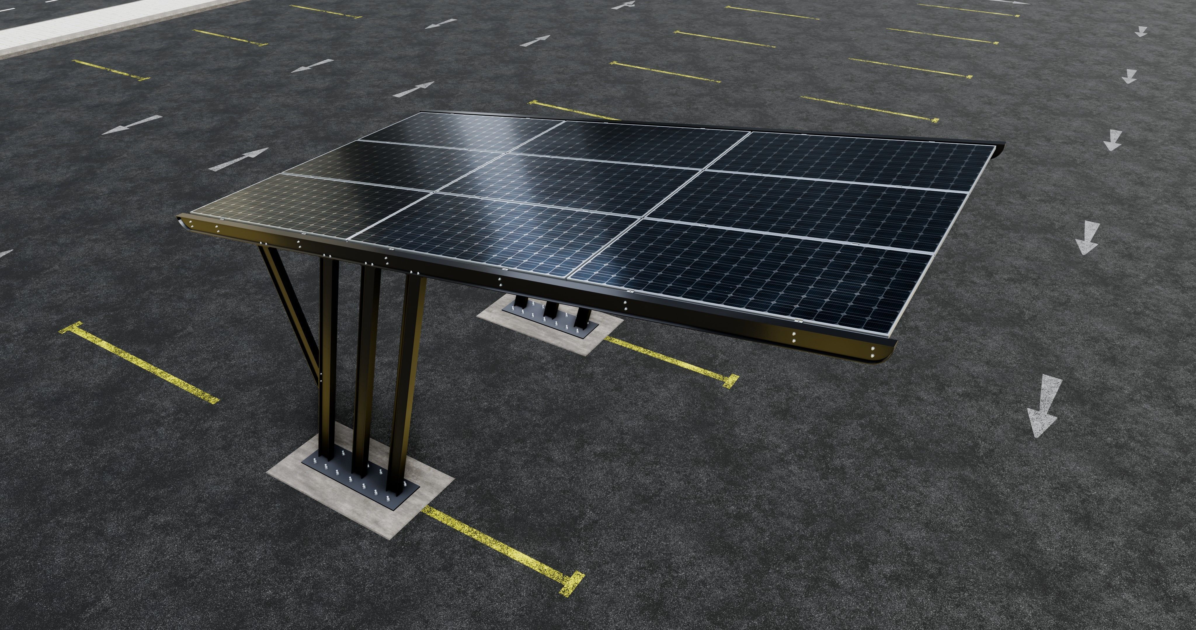 TRIPLE L TYPE MODERN SOLAR CARPORT TYPE-14 3D model_2