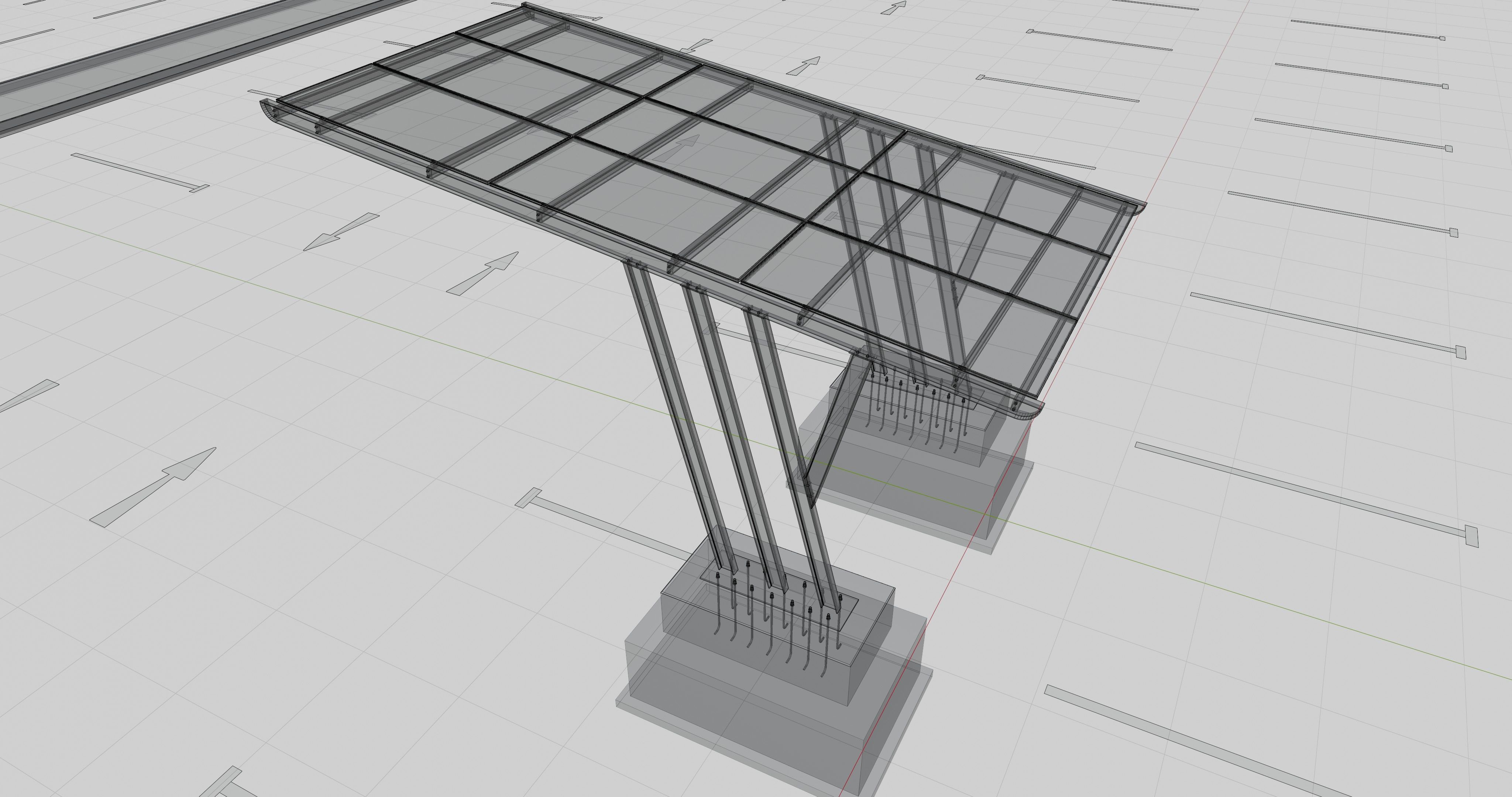 TRIPLE L TYPE MODERN SOLAR CARPORT TYPE-14 3D model_20