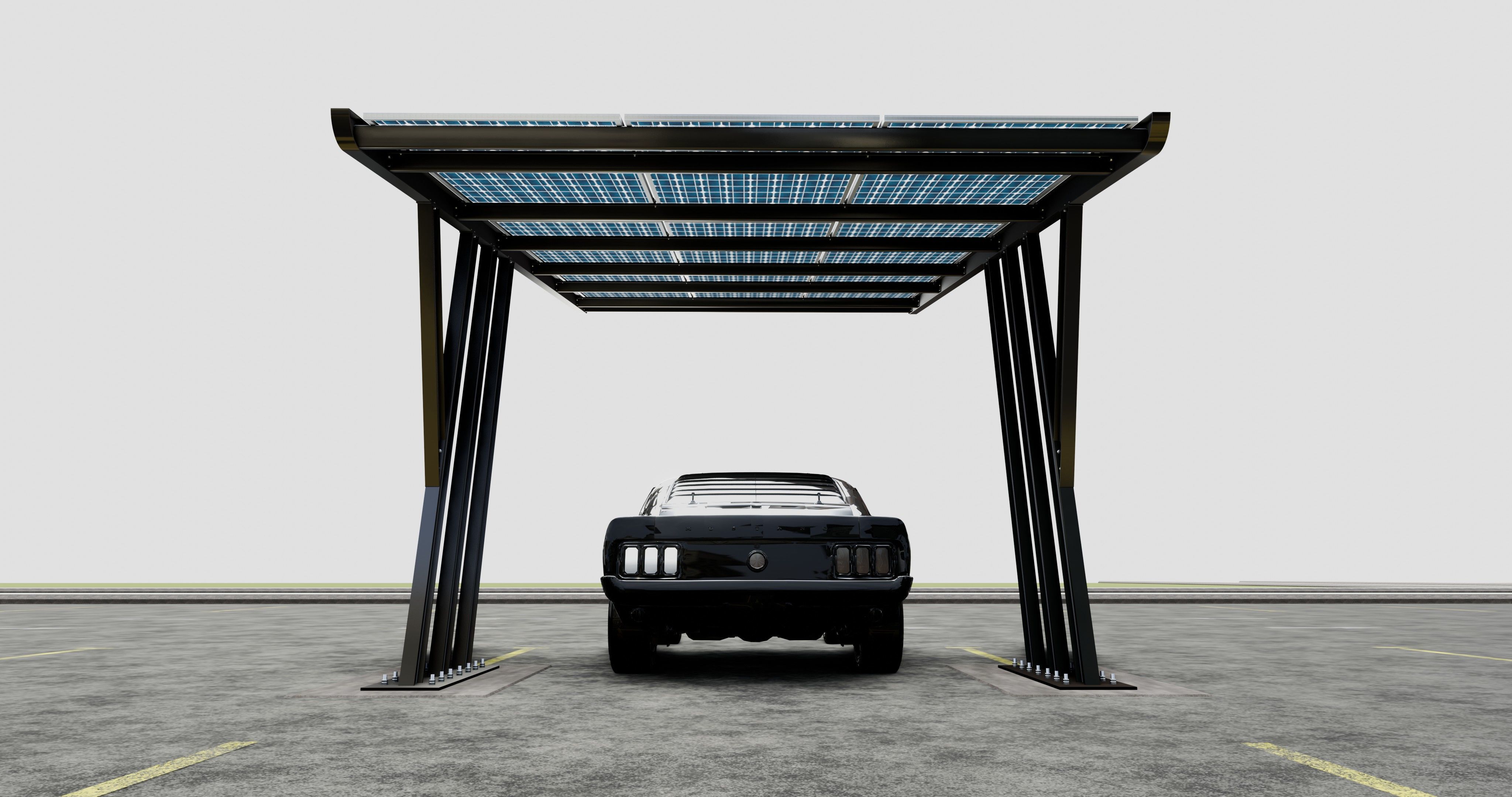TRIPLE L TYPE MODERN SOLAR CARPORT TYPE-14 3D model_16