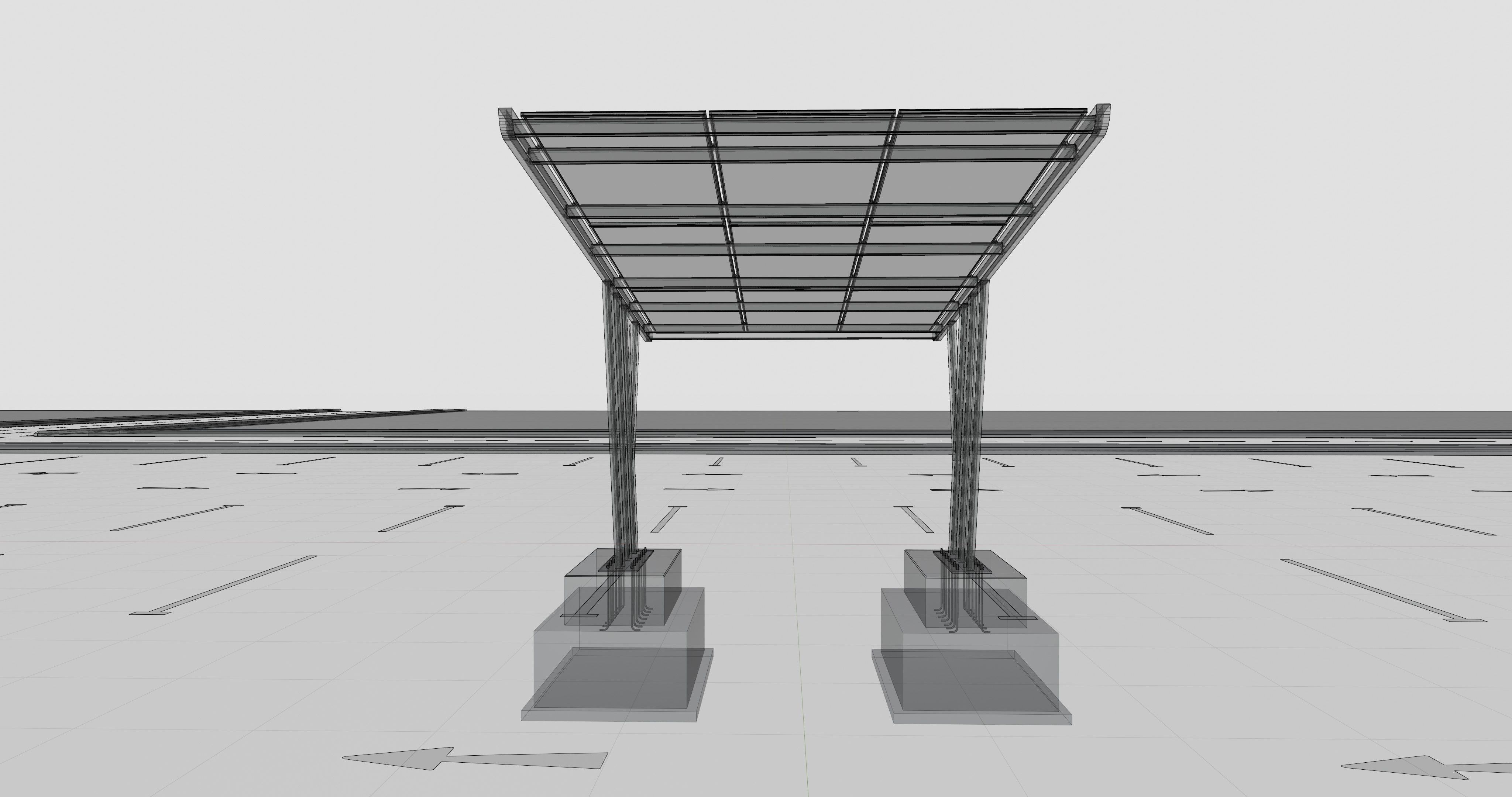 TRIPLE L TYPE MODERN SOLAR CARPORT TYPE-14 3D model_19