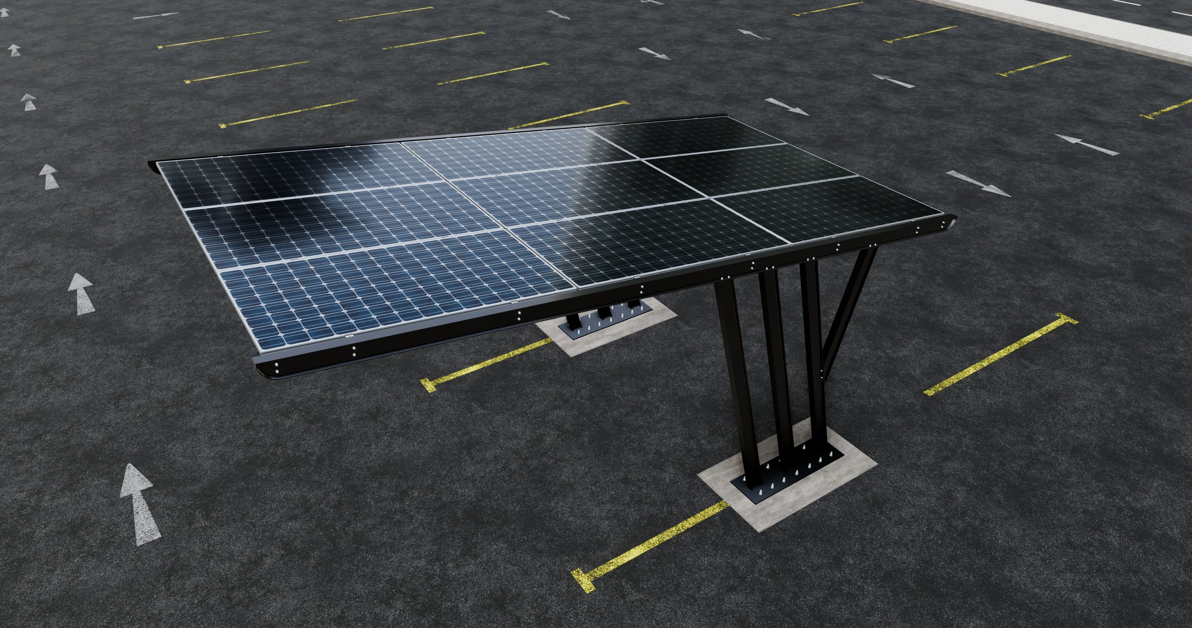 TRIPLE L TYPE MODERN SOLAR CARPORT TYPE-14 3D model_3