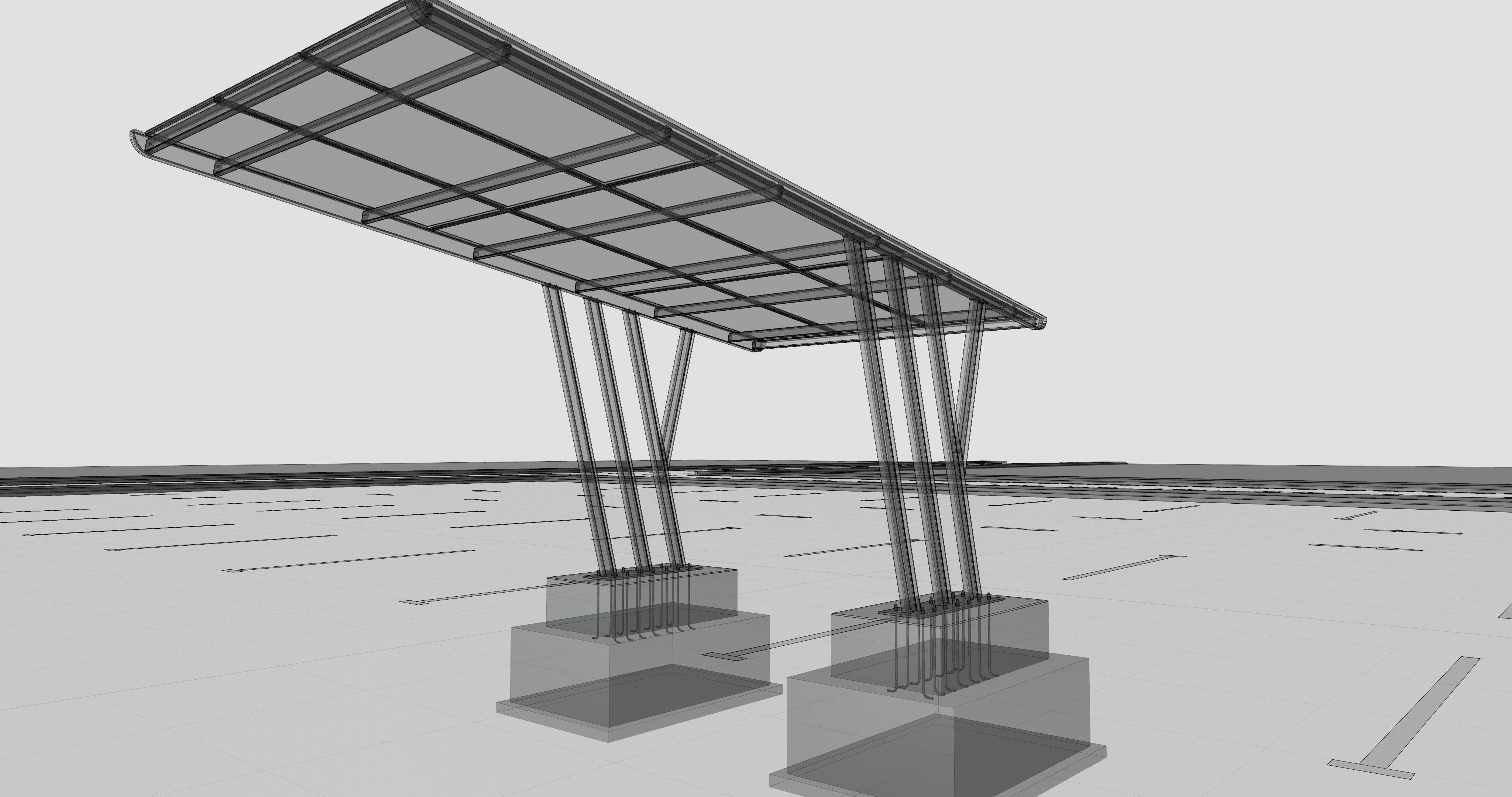 TRIPLE L TYPE MODERN SOLAR CARPORT TYPE-14 3D model_21