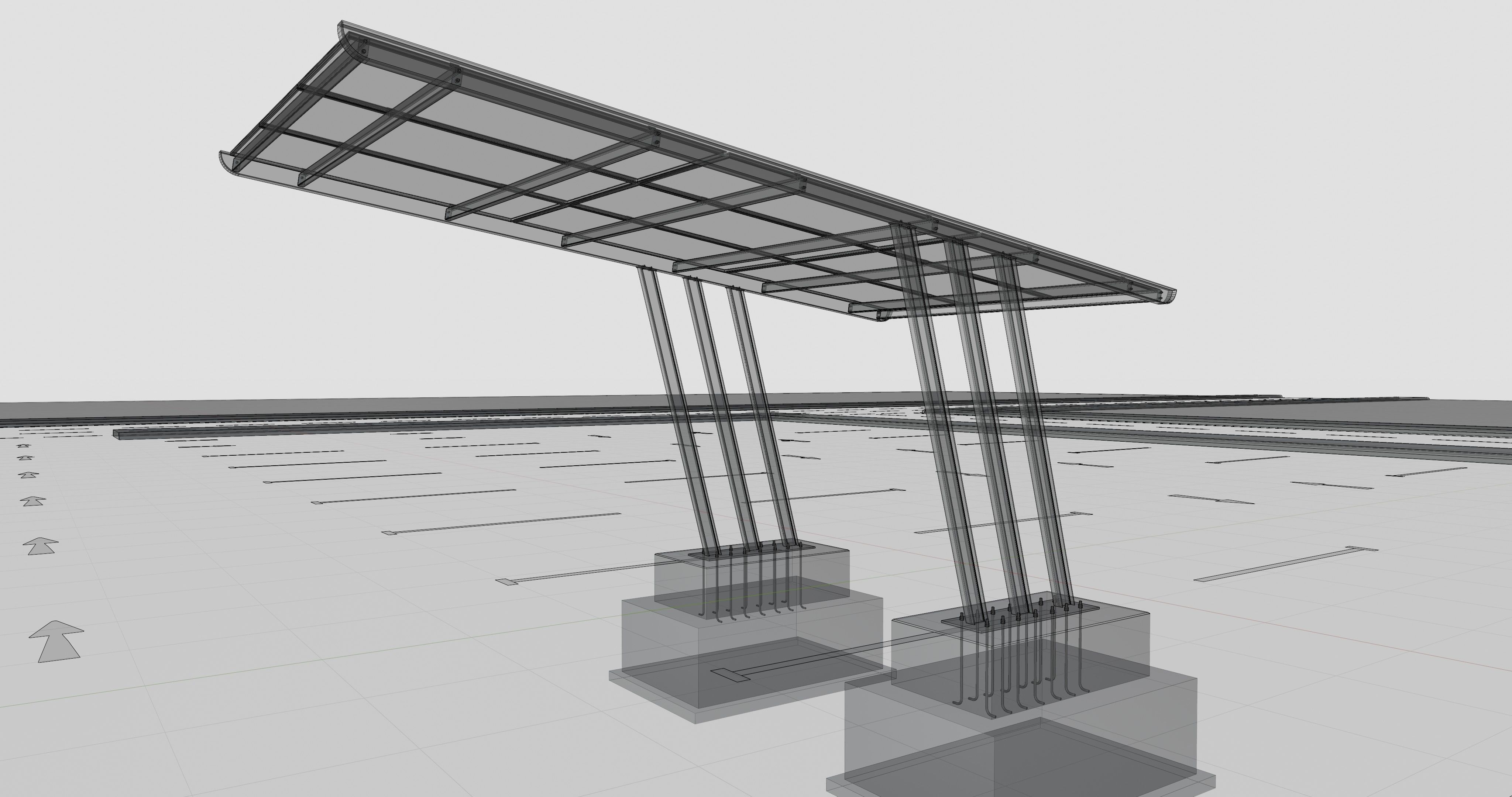 TRIPLE L TYPE MODERN SOLAR CARPORT TYPE-15 3D model_21